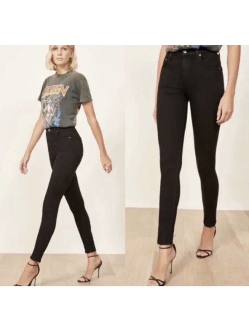Reformation High Rise Skinny Jeans Black Size 25